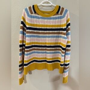 Nordstrom 1901 Striped Multicolor Cashmere Sweater; EUC Sz XL